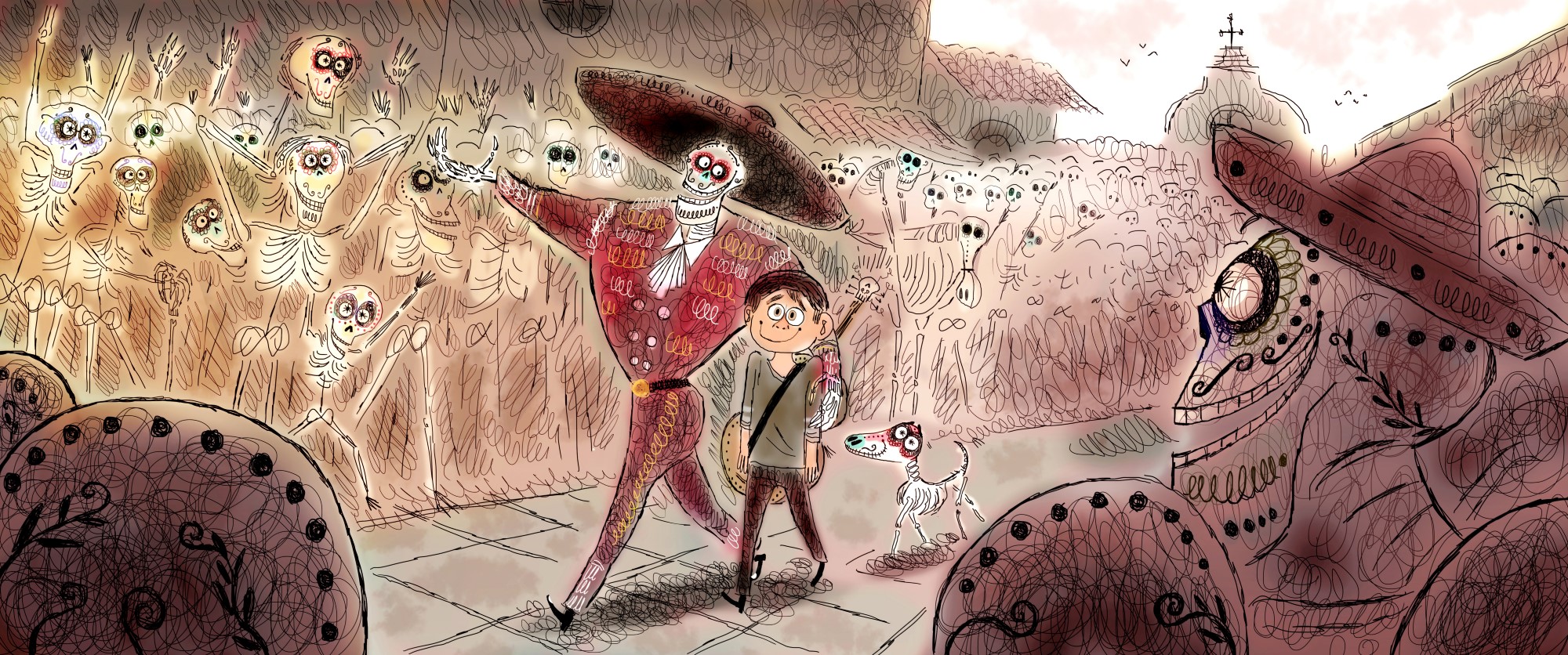 Fra udstillingen 'French Kiss' i 2019, som festivalen lånte af VAF i Viborg. Tegning af Louis Thomas. 